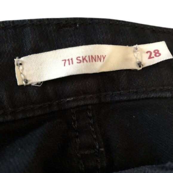 Levi’s 711 Skinny Black Wash Skinny Jeans Size 28 - Picture 12 of 13